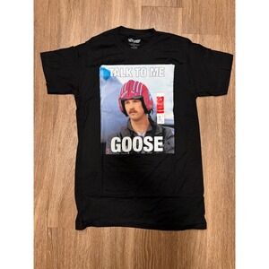 Top Gun Talk To Me Goose Graphic T-Shirt Mens Small Black NWT 2020 Paramount